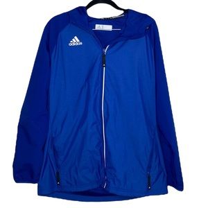 Mens Adidas Blue Full Zip Warm Up Jacket Sz L